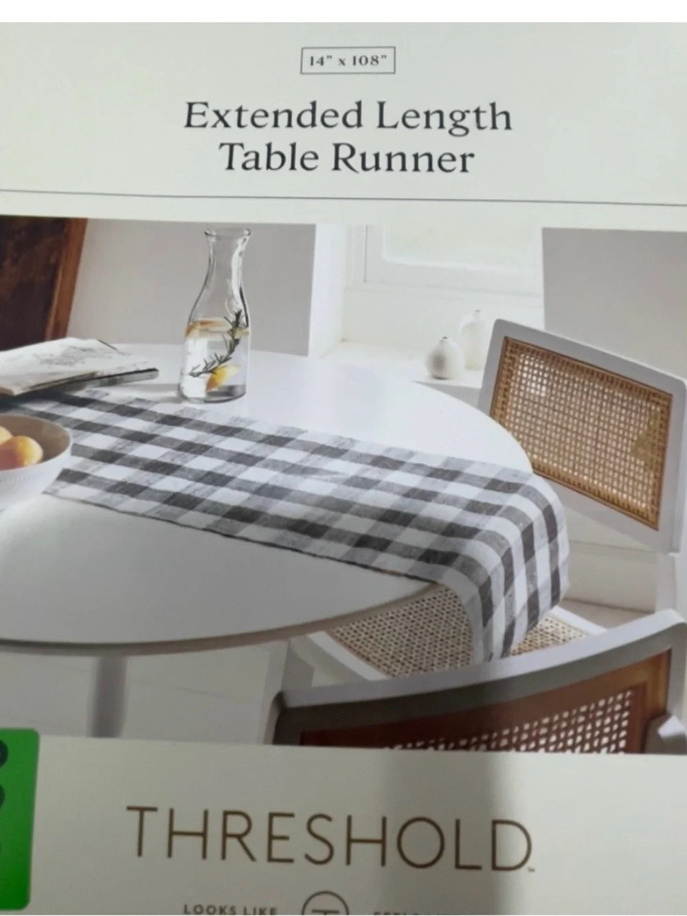 Threshold Brown and Cream Woven Plaid Table Runner
